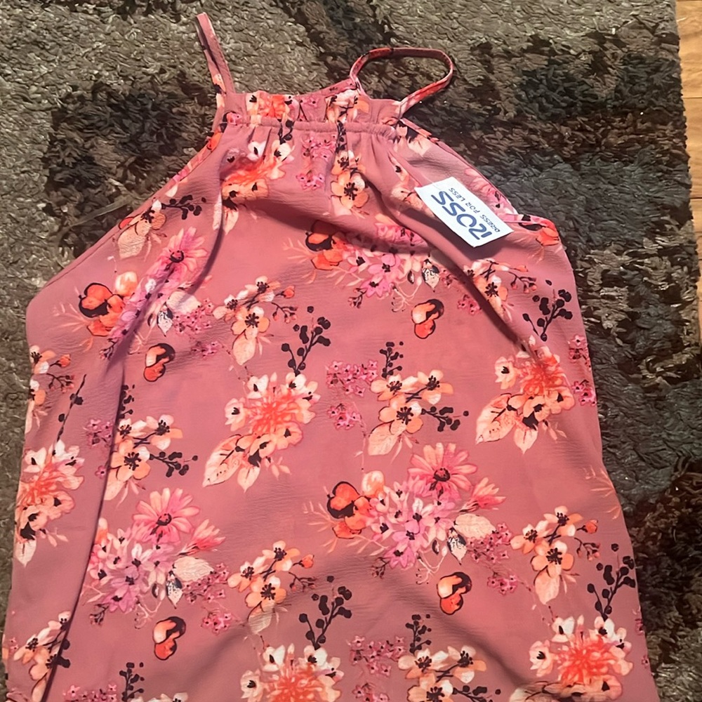 Haute Monde Women’s Sleeveless Summer Floral Blouse, size S, Pink & Red, NWT